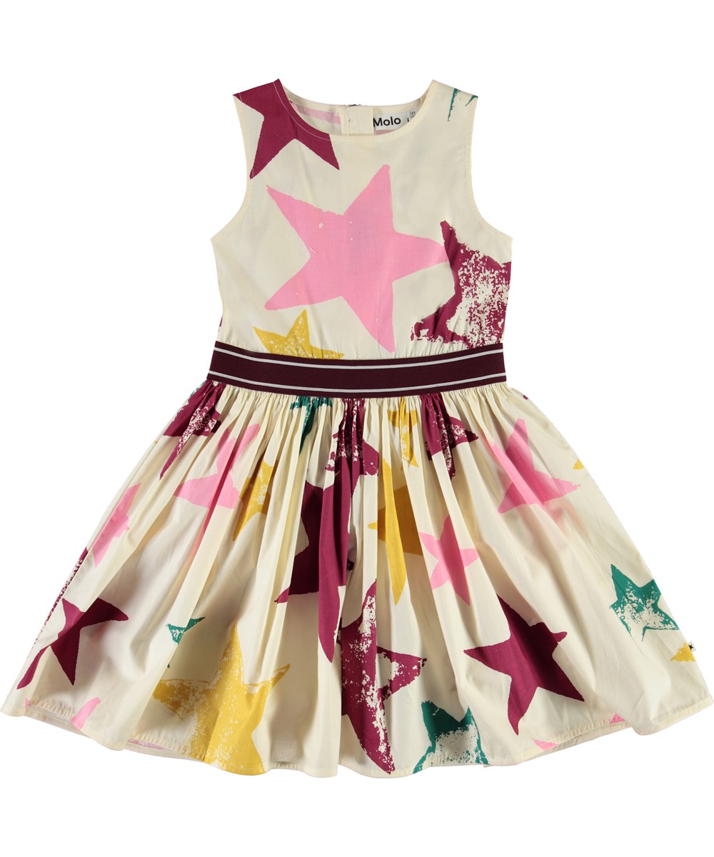 Carli - Super Nova - Biologische poplin jurk met sterren