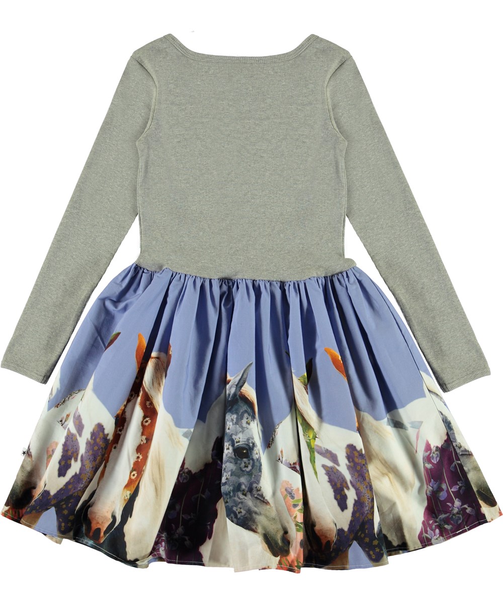 Casie - Patchwork Horses - Jurk met gebloemde paarden