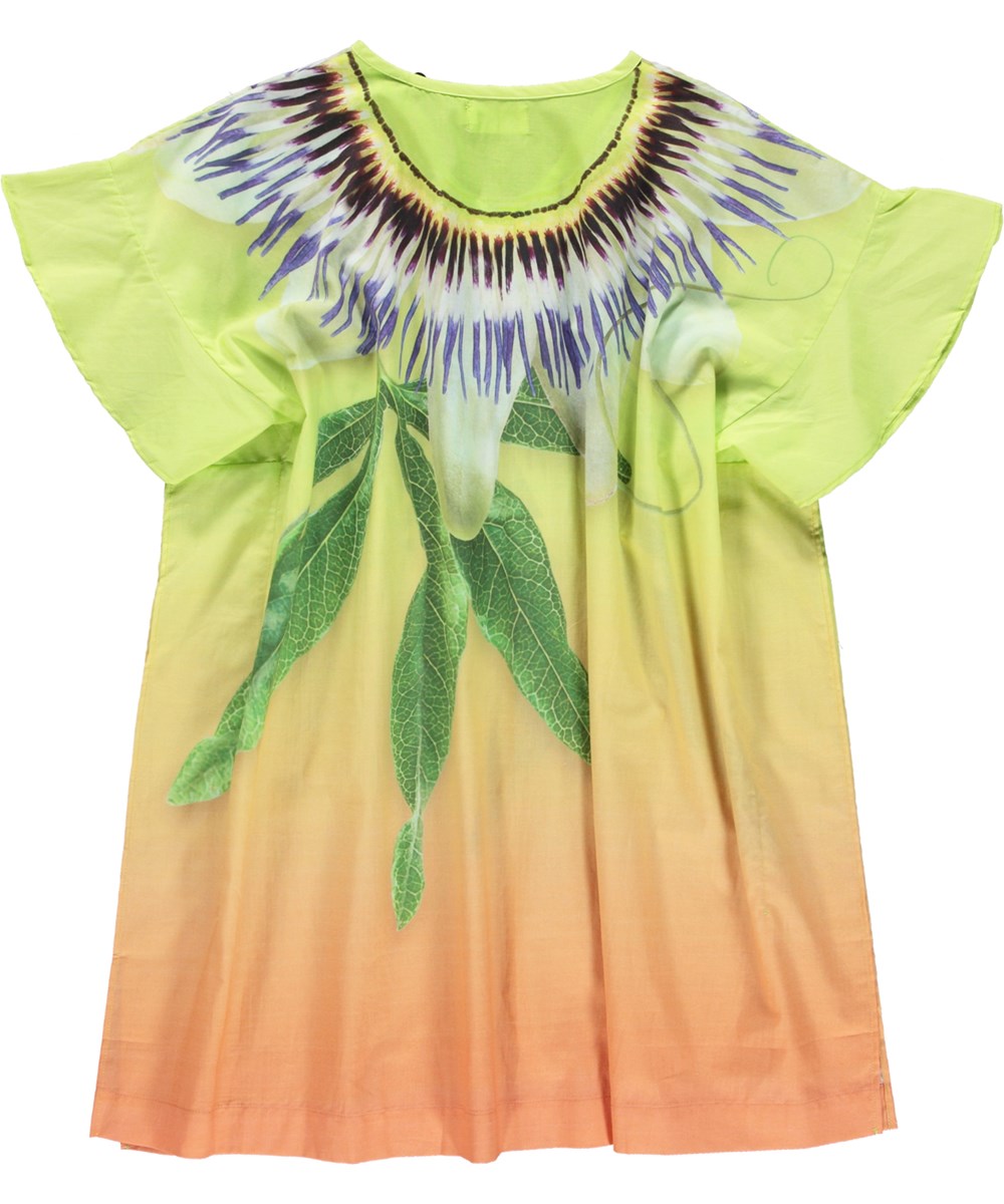 Cayla - Passion - Groene biologische tuniek met ruches mouwen