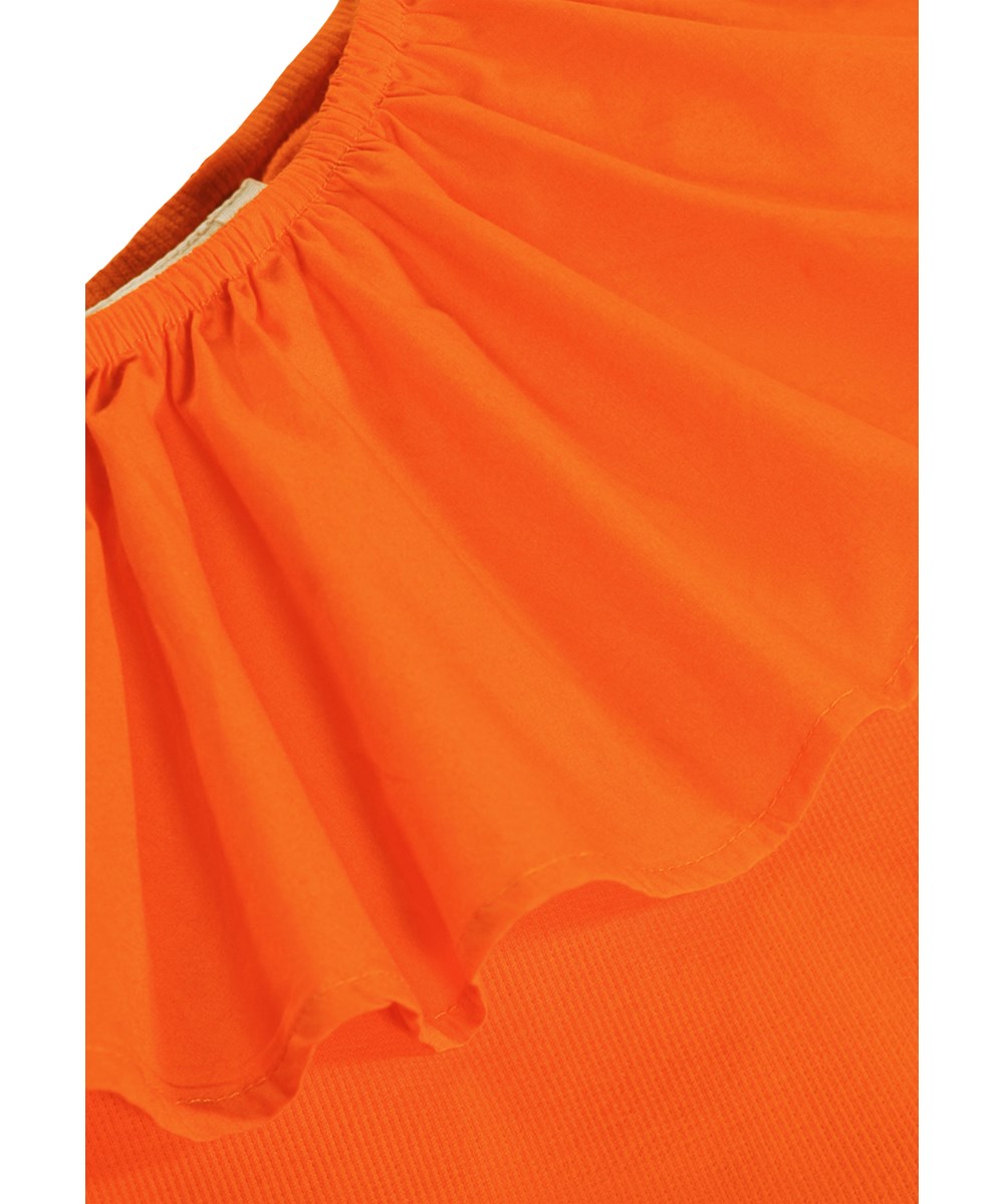 Chloey - Love - Rode kinderjurk met een ruche gemaakt van biologisch katoen 