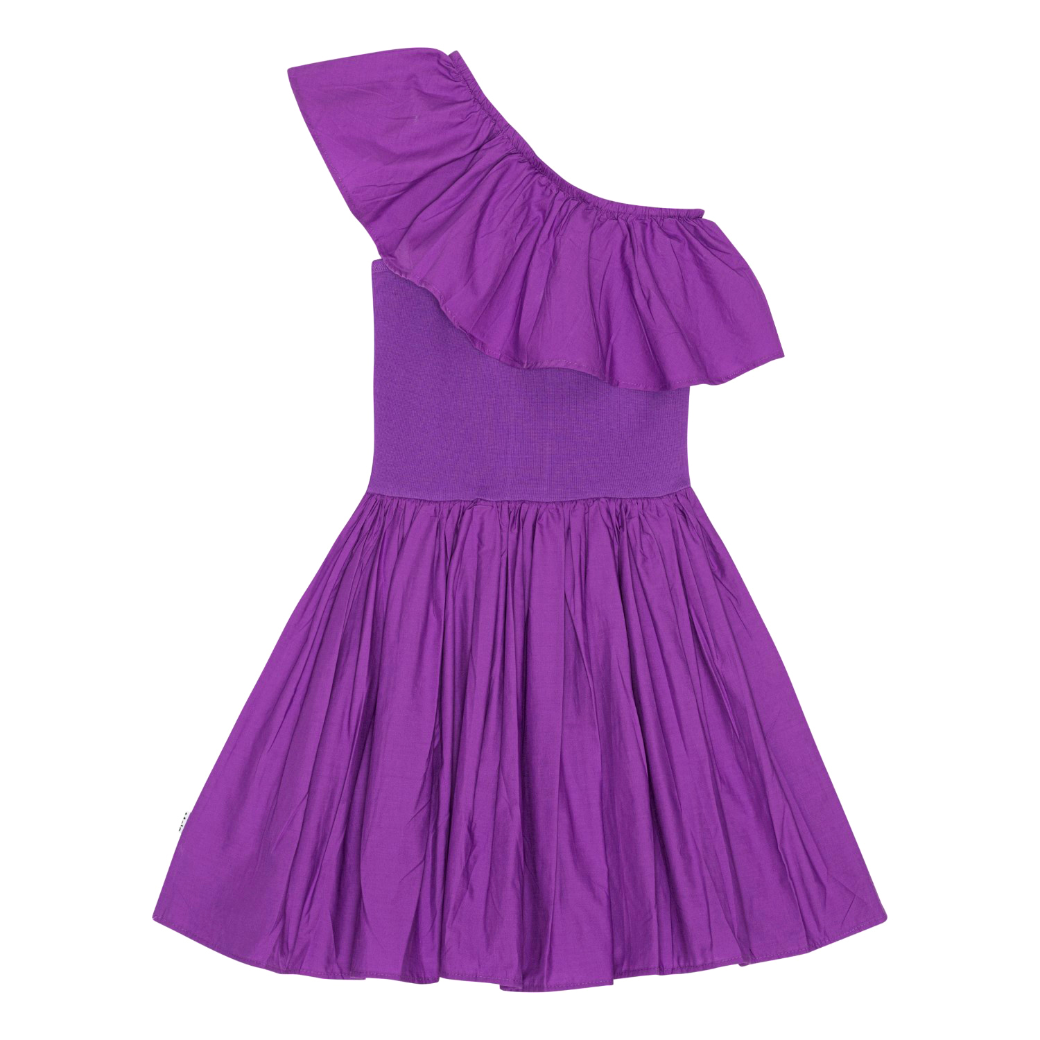 Chloey Purple Dusk Paarse one shoulder jurk van biologisch