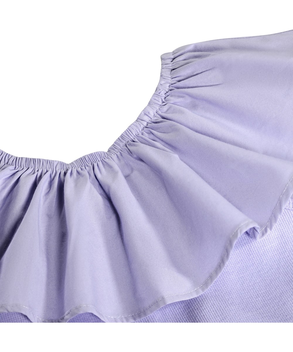 Christal - Cool Lilac - Paarse jurk voor kinderen gemaakt van biologisch katoen met een ruche