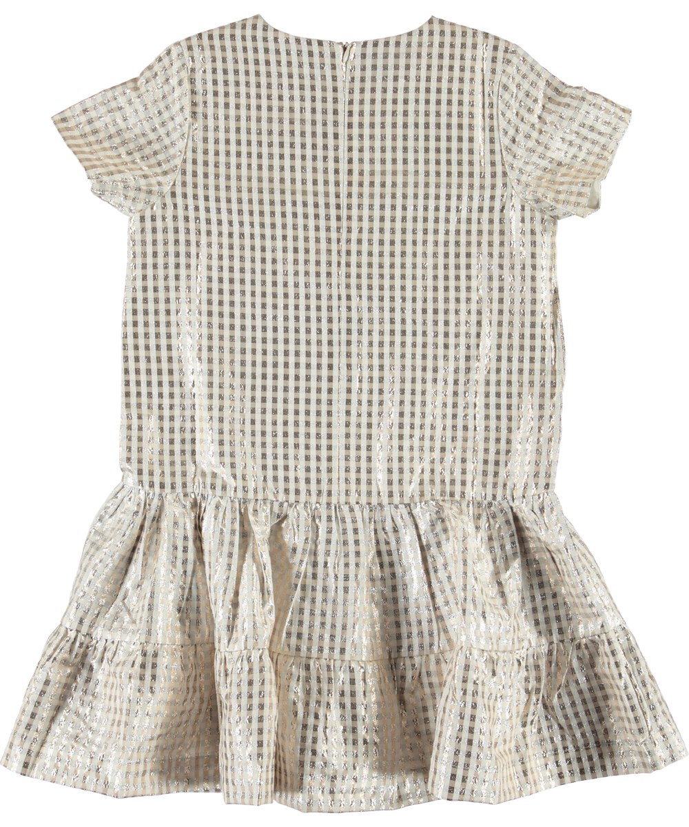 Cicely - Golden Check - Gouden geruite jurk