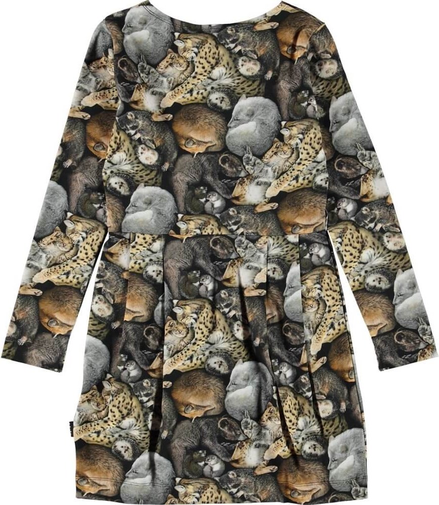 Cindarell - Hibernation - Biologische jurk met een print van slapende dieren