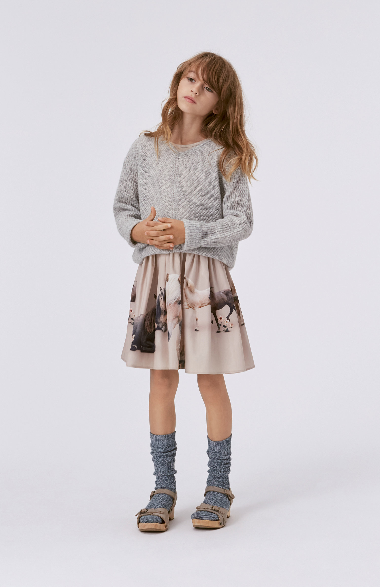 Generisch Hoodie met lange mouwen en paardenprint voor kinderen, zwart, 13-14 Jaar