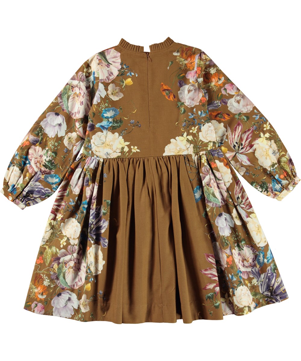 Como - Poetic Flora - Bruine jurk met bloemenprint