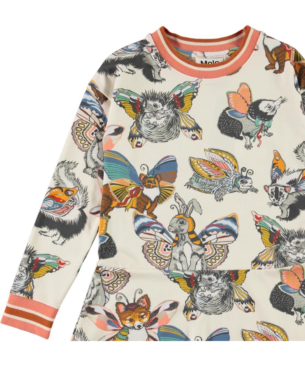 Conny - Hedgerow Buzz - Biologische jurk met dieren met vleugels