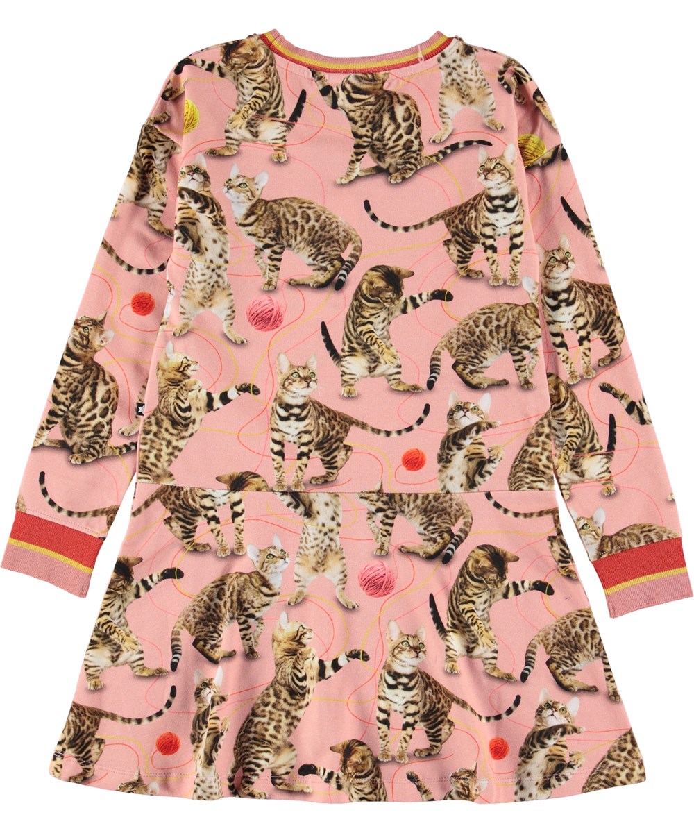 Conny - Wannabe Leopard - Roze jurk met katten.