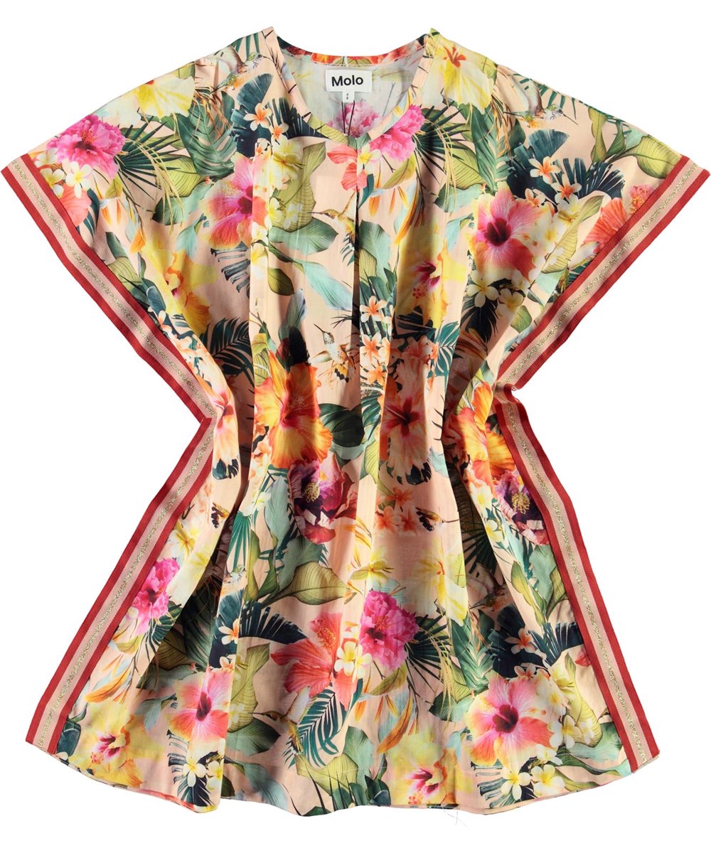 Corliss - Big Hawaiian Flowers - Biologische kaftan jurk met bloemen