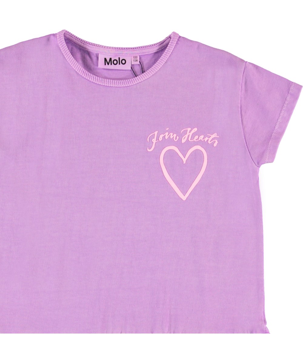 Cressida - Manga Purple - Paarse biologische jurk met een hart