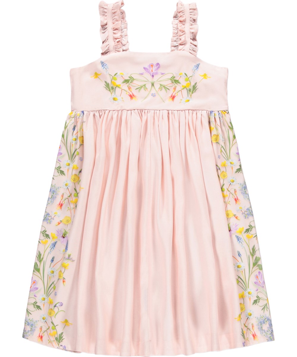 Cypress - Vertical Flora - Roze kinderjurk met een bloemenprint gemaakt van viscose
