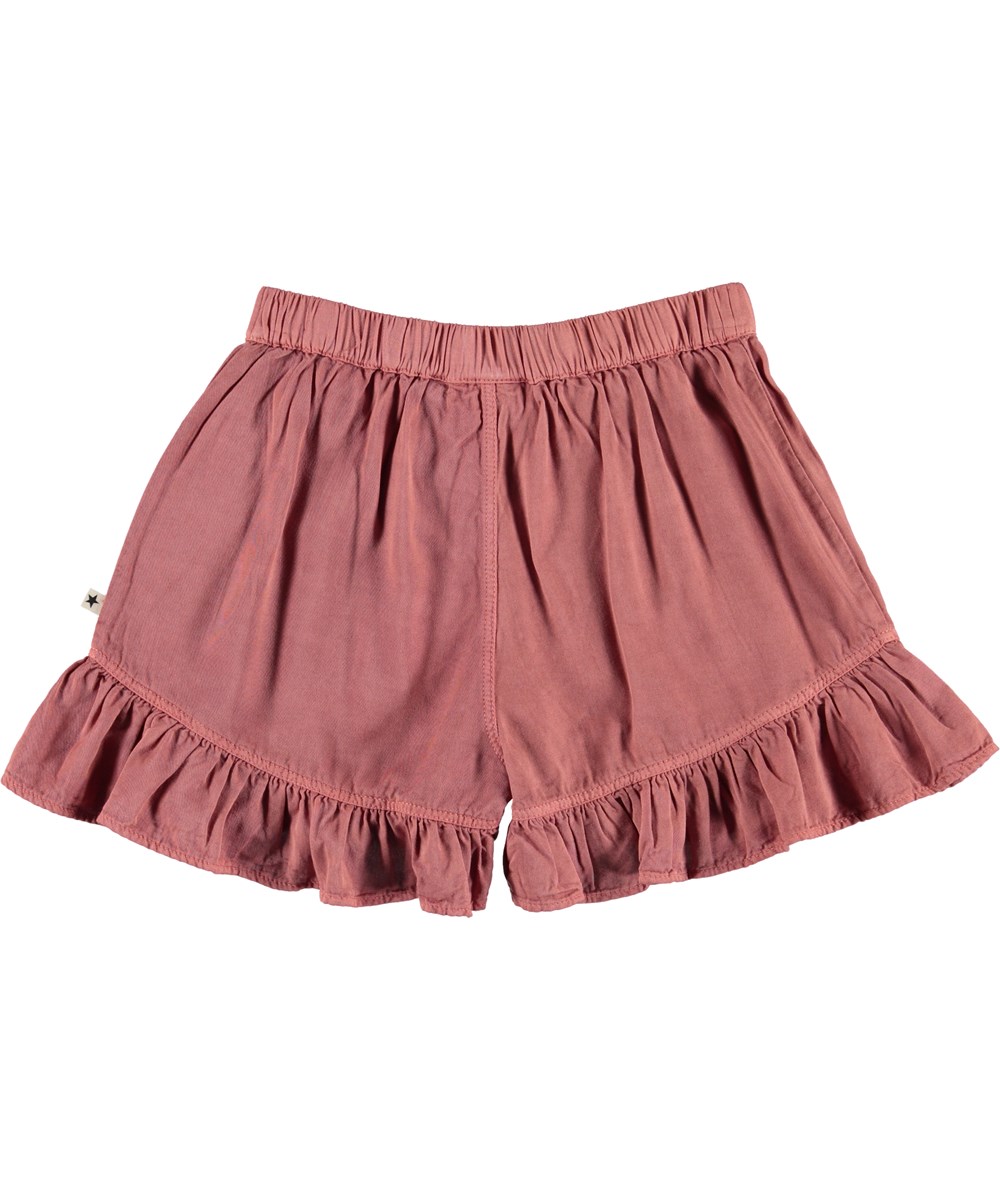 Abba - Withered Rose - Donkerroze kort broek met ruches