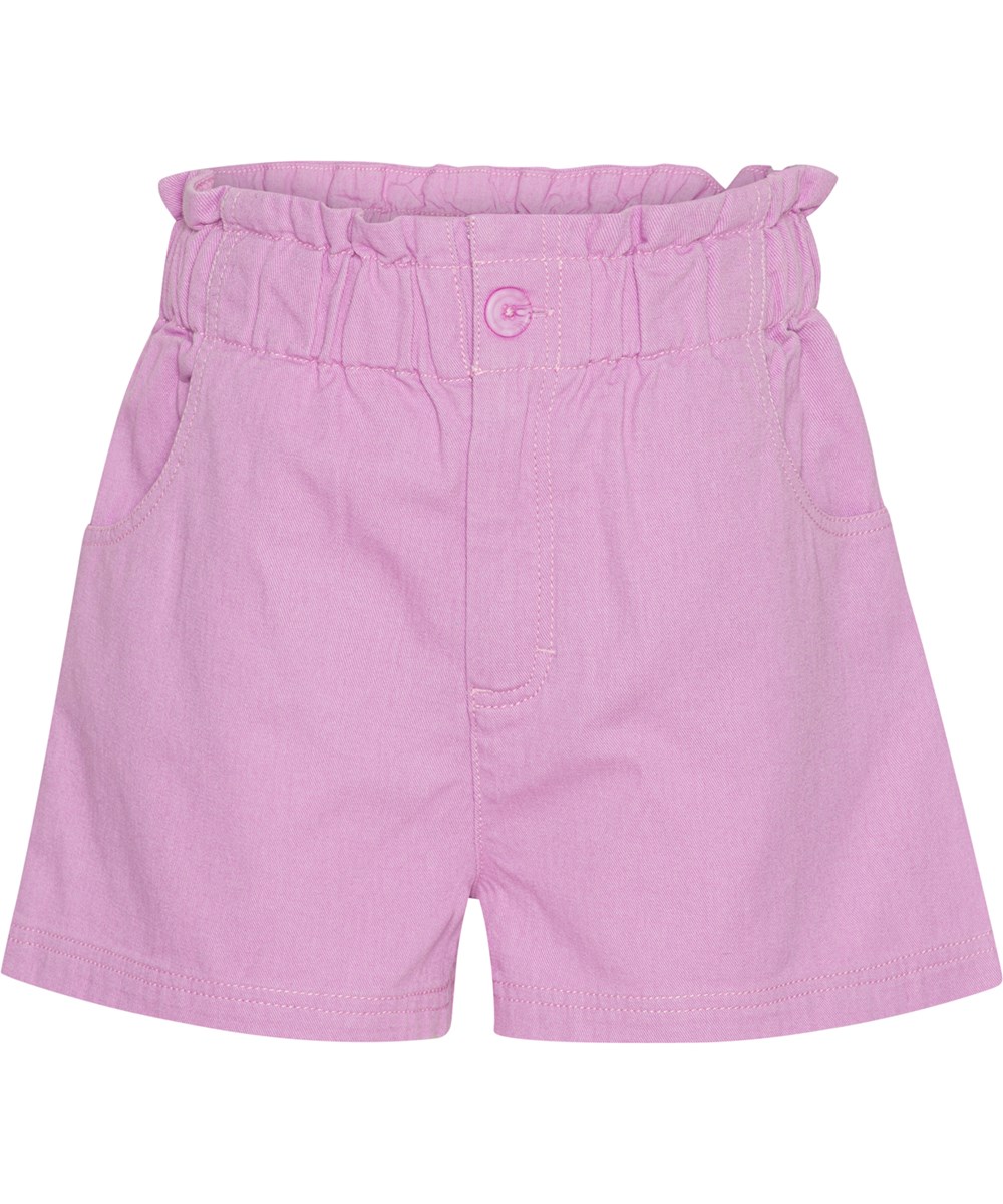 Adara - Wild Orchid - Roze korte broek met ruches in de taille