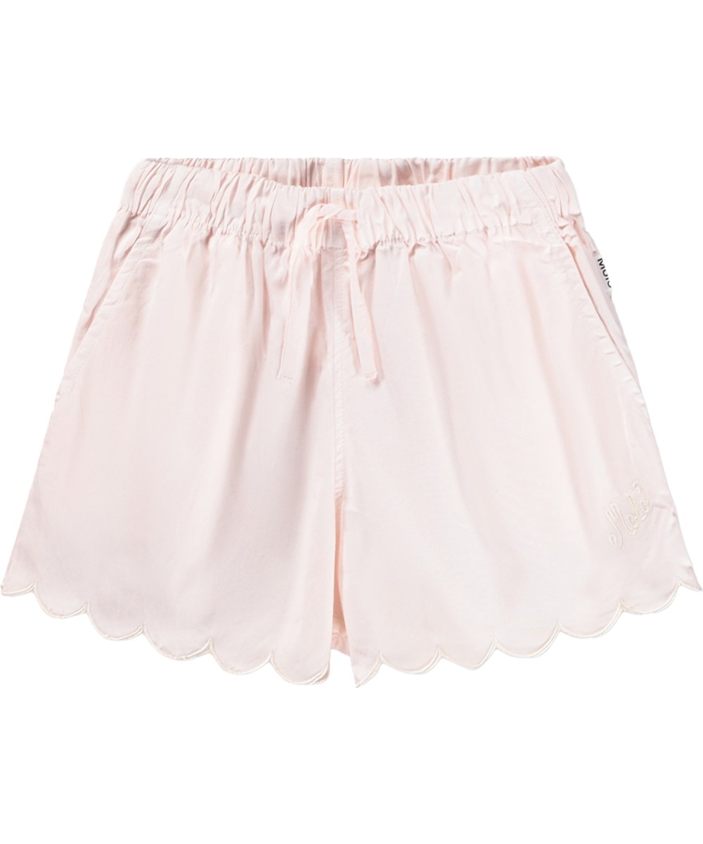Addie - Cloud Pink - Roze kindershorts met golvende randen gemaakt van biologisch katoen 