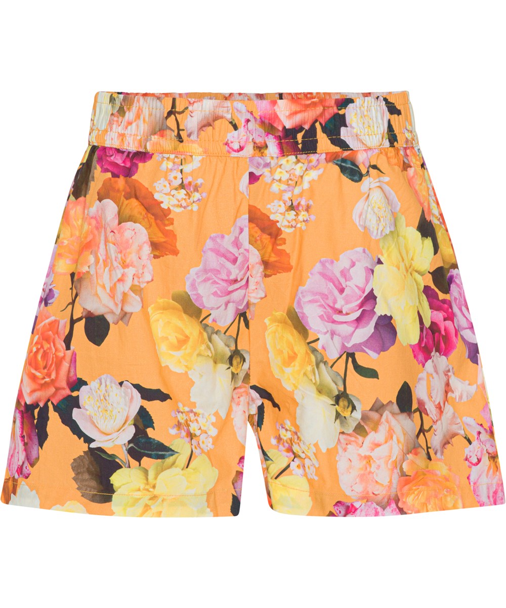 Air - Clementine Roses - Oranje short in biologische katoen met rozenprint