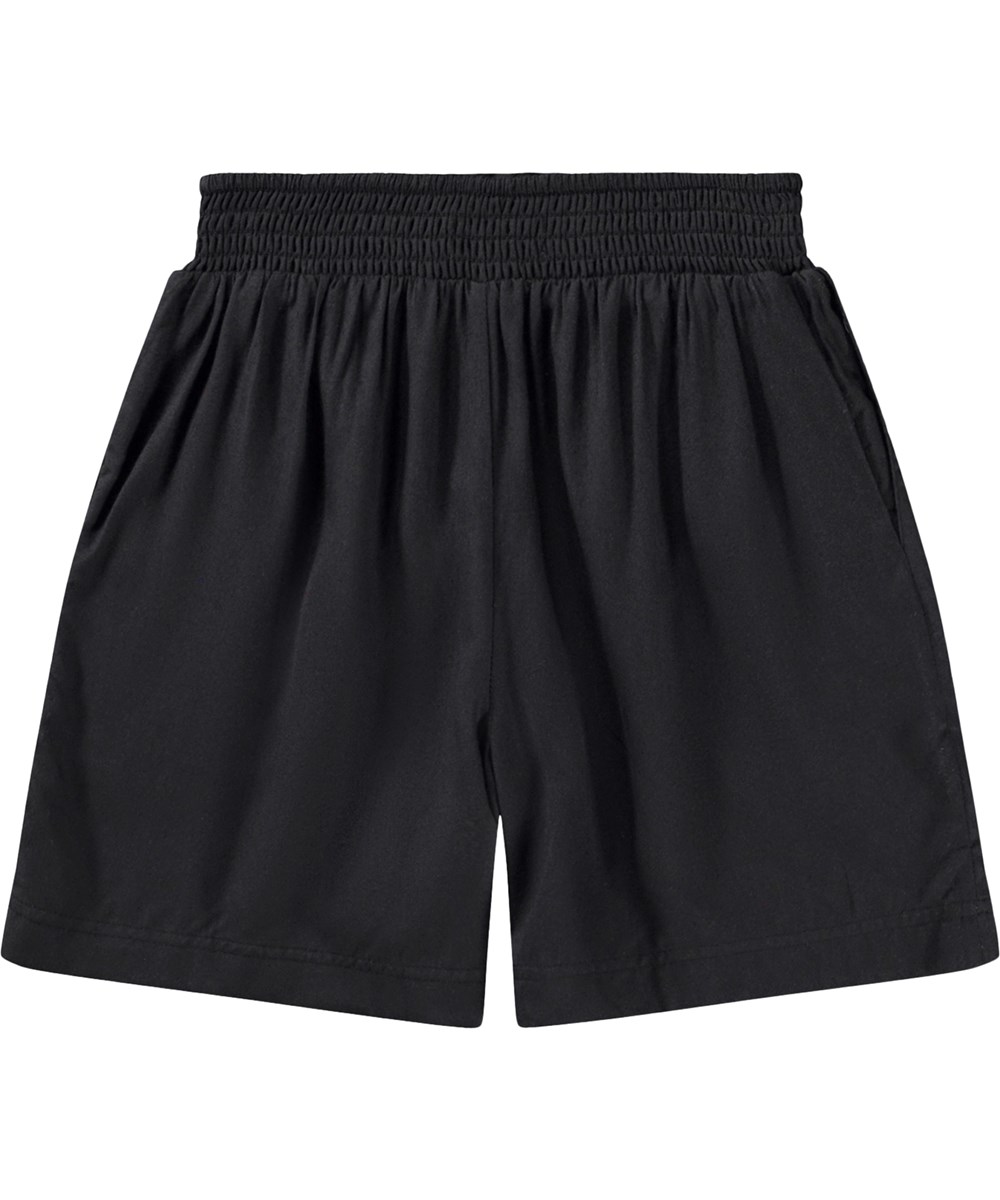 Alessia - Black - Zwarte kindershorts met een elastische tailleband