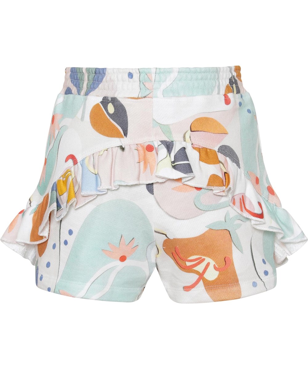 Amma - Papercut Sweat - Korte broek met pastelkleurige print en ruches boord