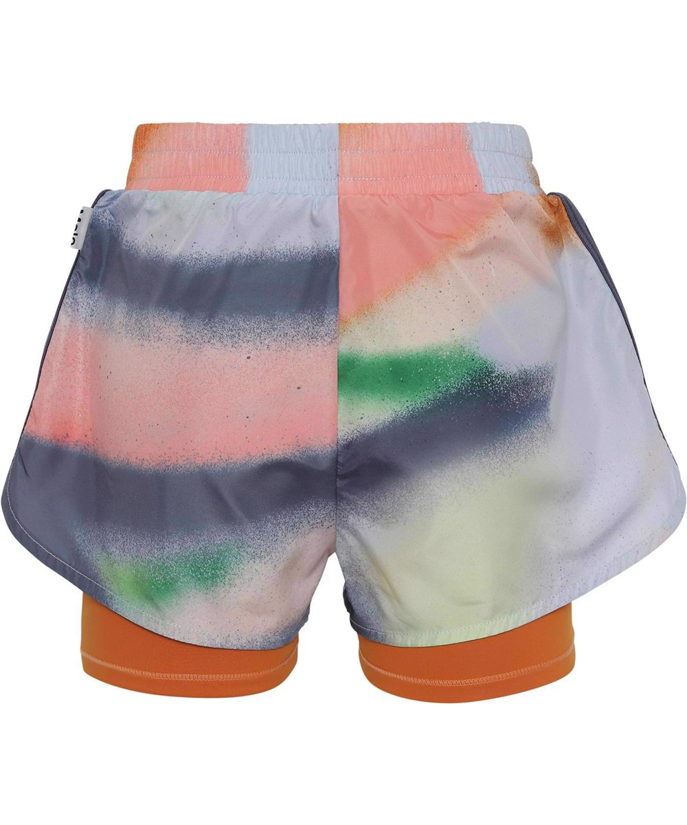 Omari - Faded Spray - Lichtgekleurde sportbroek in twee lagen met spuitbus verf