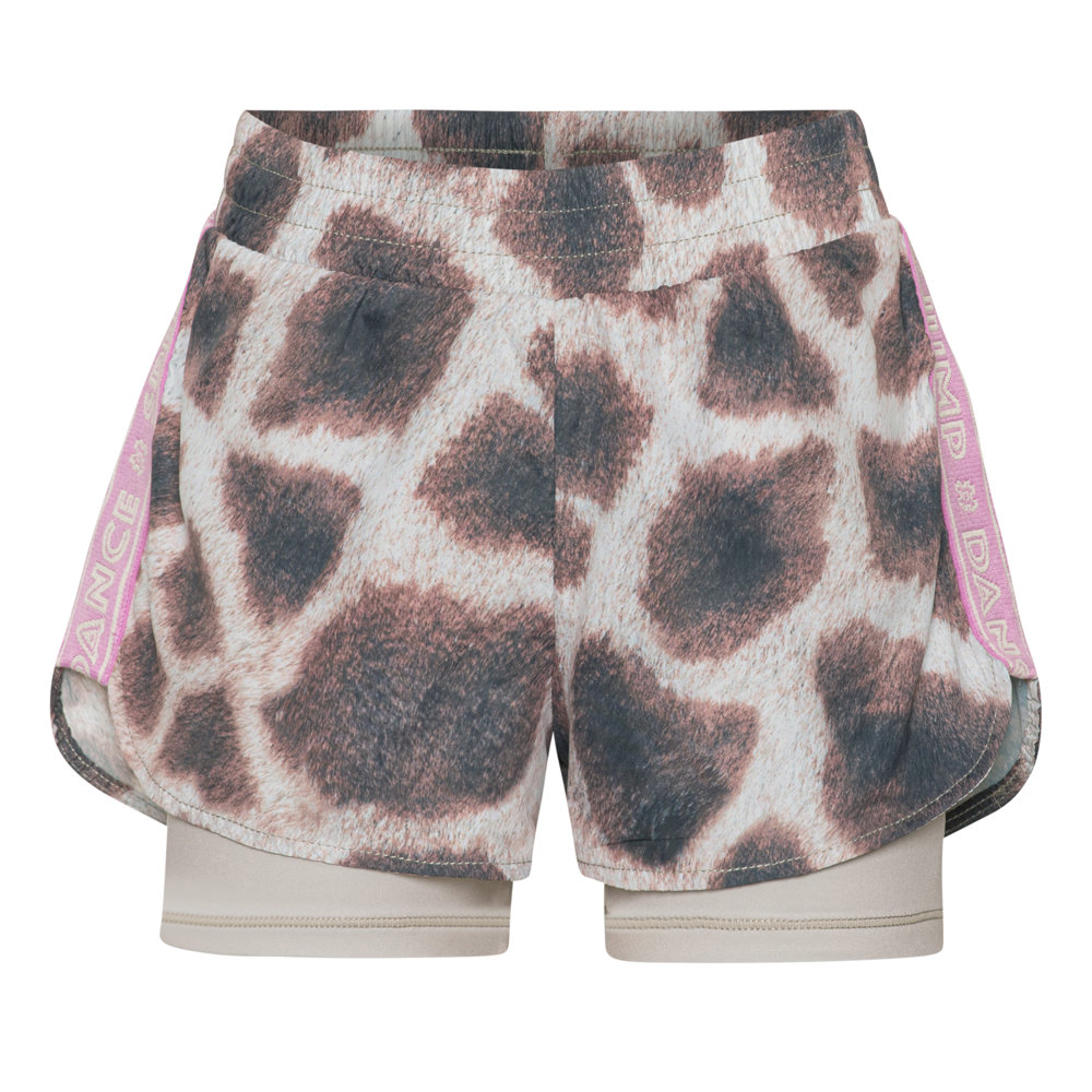 Omari Giraffe Sport Shorts In Two Layers With Giraffe Print Molo Omari Giraffe Sport Shorts In Two Layers With Giraffe Print Molo