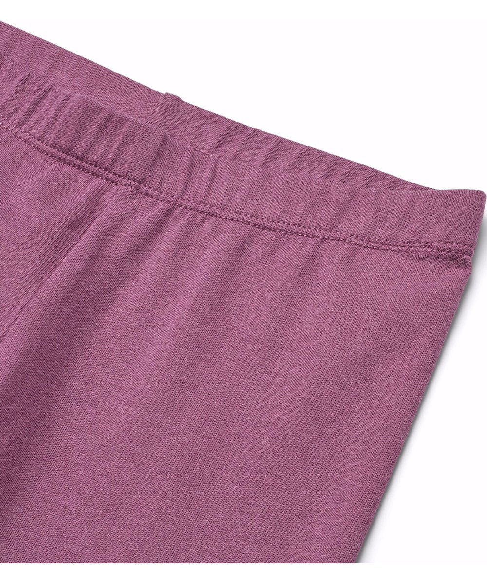 Nica - Tulip - Aansluitende paarse legging van rekbaar biologisch katoen met een elastische tailleband.