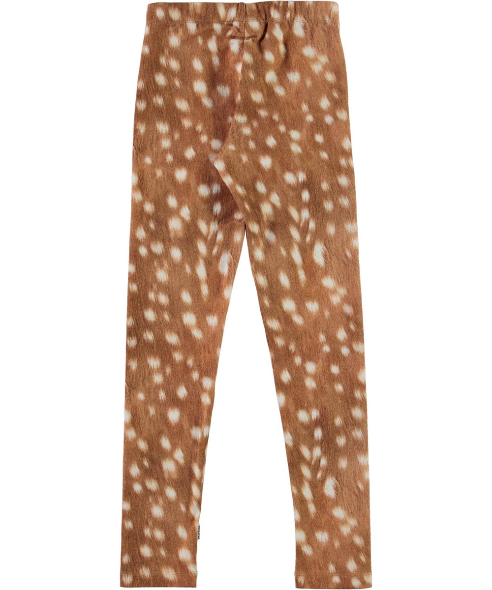 Niki - Baby Fawns - Bruine biologische legging met witten vlekken