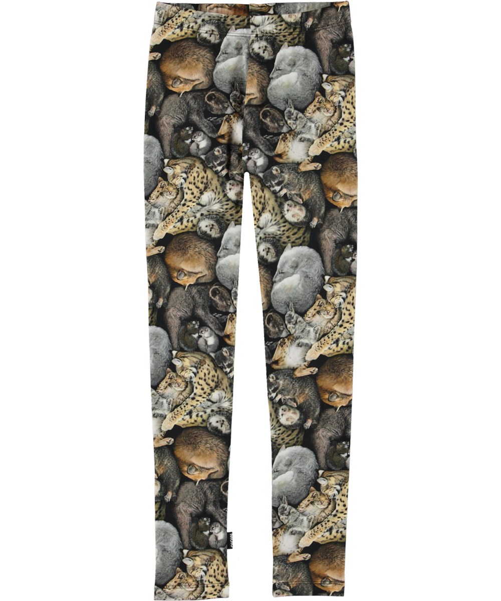 Niki - Hibernation - Biologische legging met een print van slapende dieren