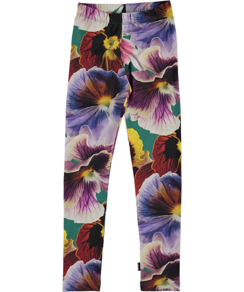 Niki - Velvet Floral - Biologische legging met grote bloemenprint