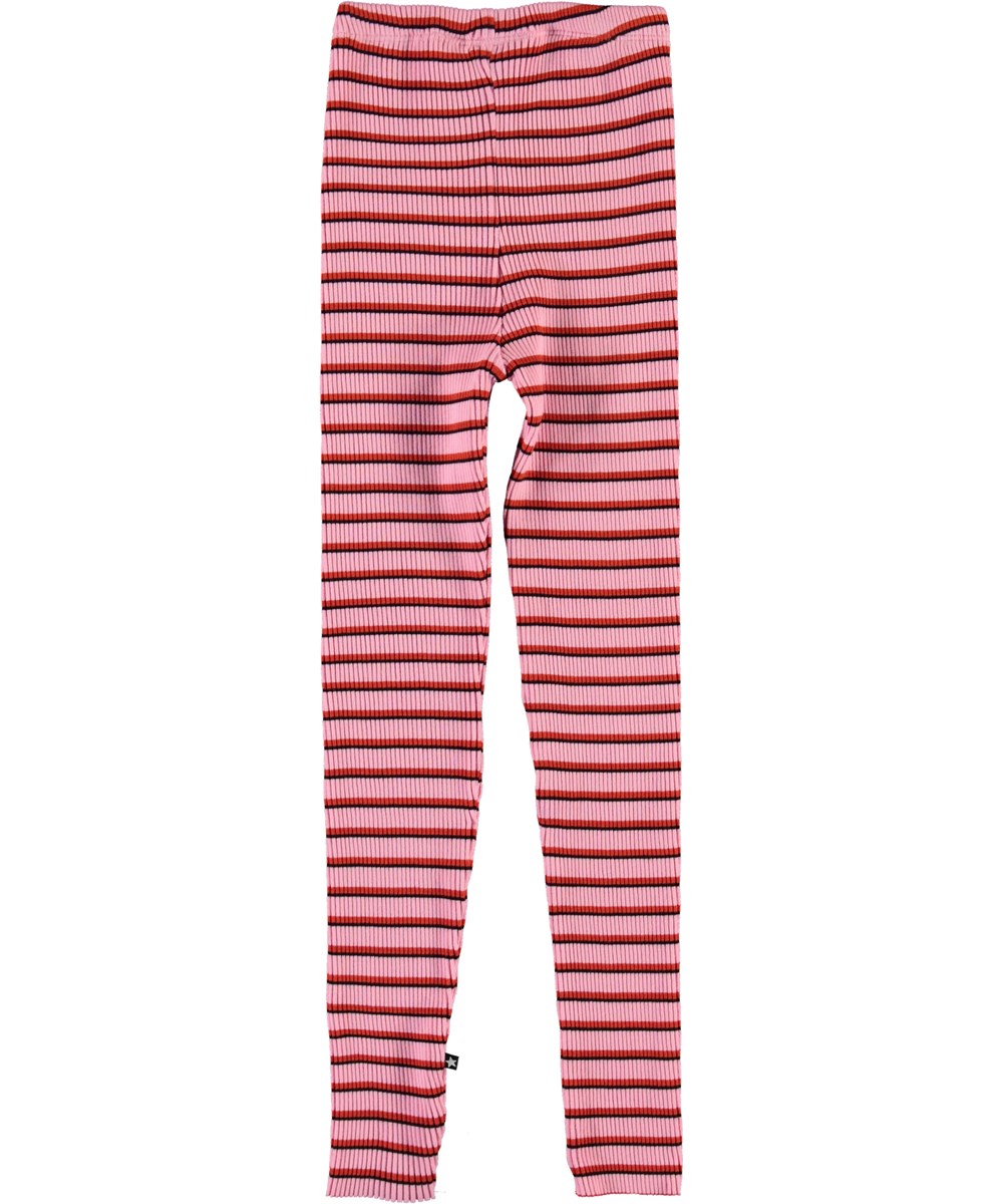 Nikita - Pink Red Stripe - Gestreepte rib legging
