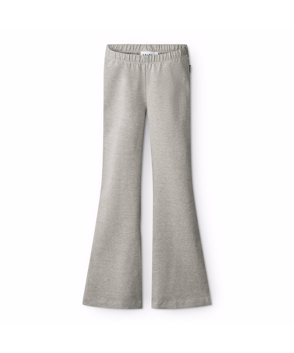 Nivina - Grey Melange - Grijze legging met uitlopende pijpen