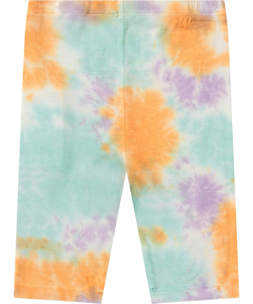 Noa - Pastel Tie Dye - Kleurrijke tie-dye fietsbroek voor kinderen in elastisch zachte viscose met elastische tailleband.