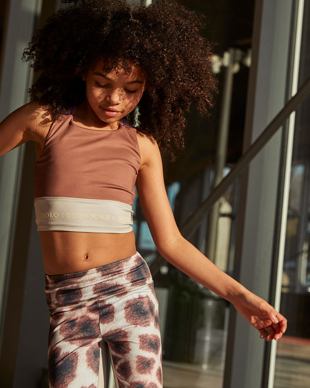 Olympia Giraffe Sport leggings with giraffe print Molo