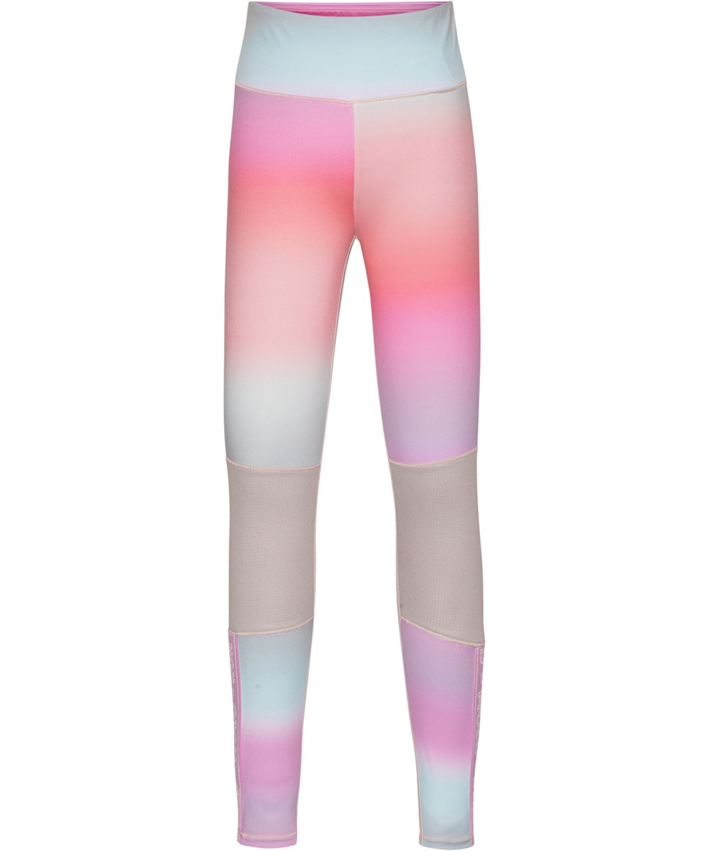 Olympia - Misty Stripe - Sport leggings with pastel rainbow print