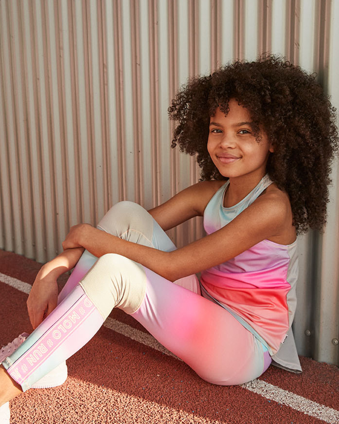 Olympia - Misty Stripe - Sport leggings with pastel rainbow