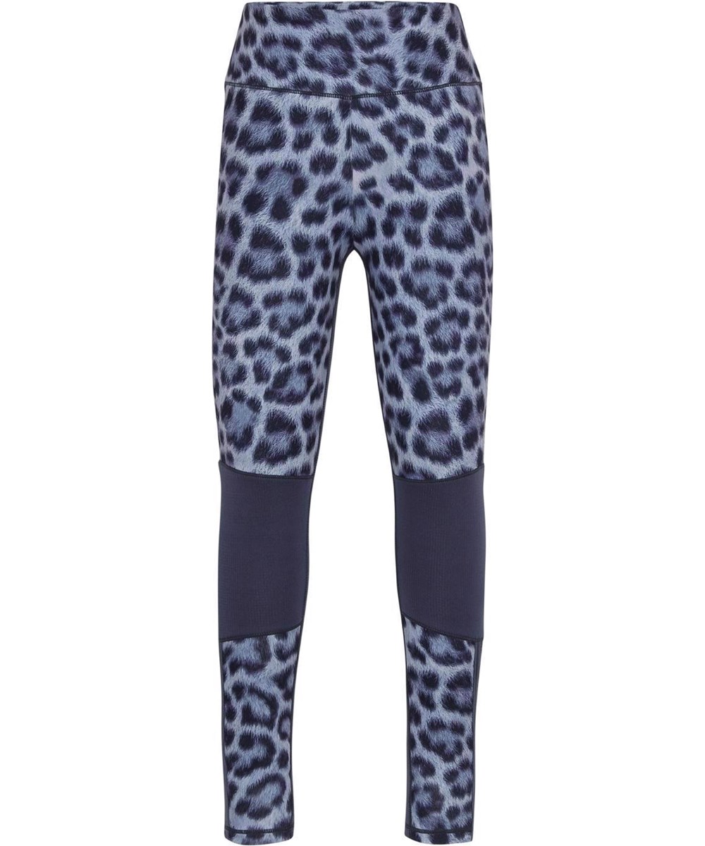 Olympia - Sporty Leo - Blauwe sportlegging met luipaardprint