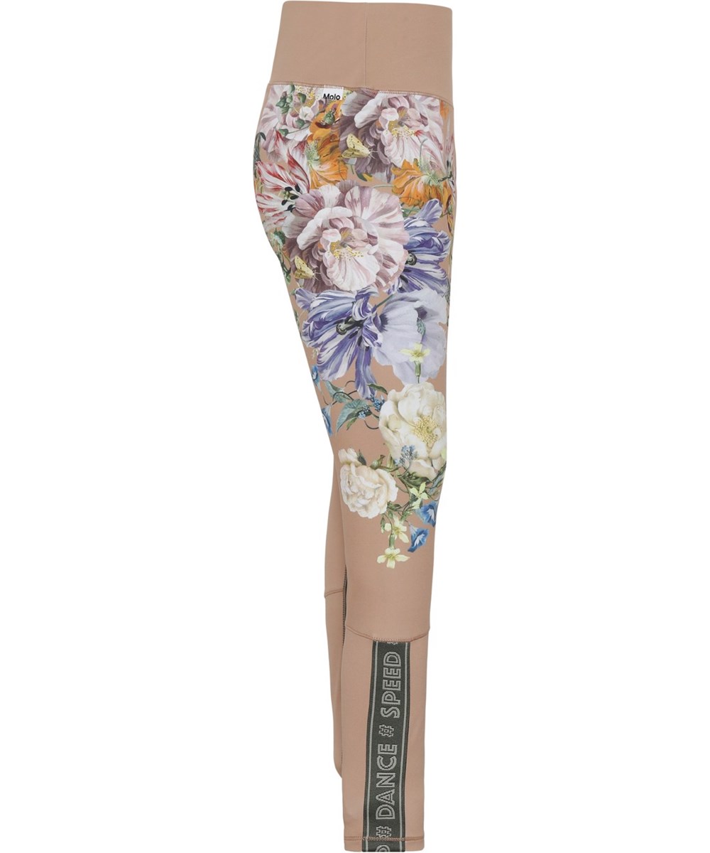 Olympia - Vertical Botanic - Sportlegging in lichtroze met tekst