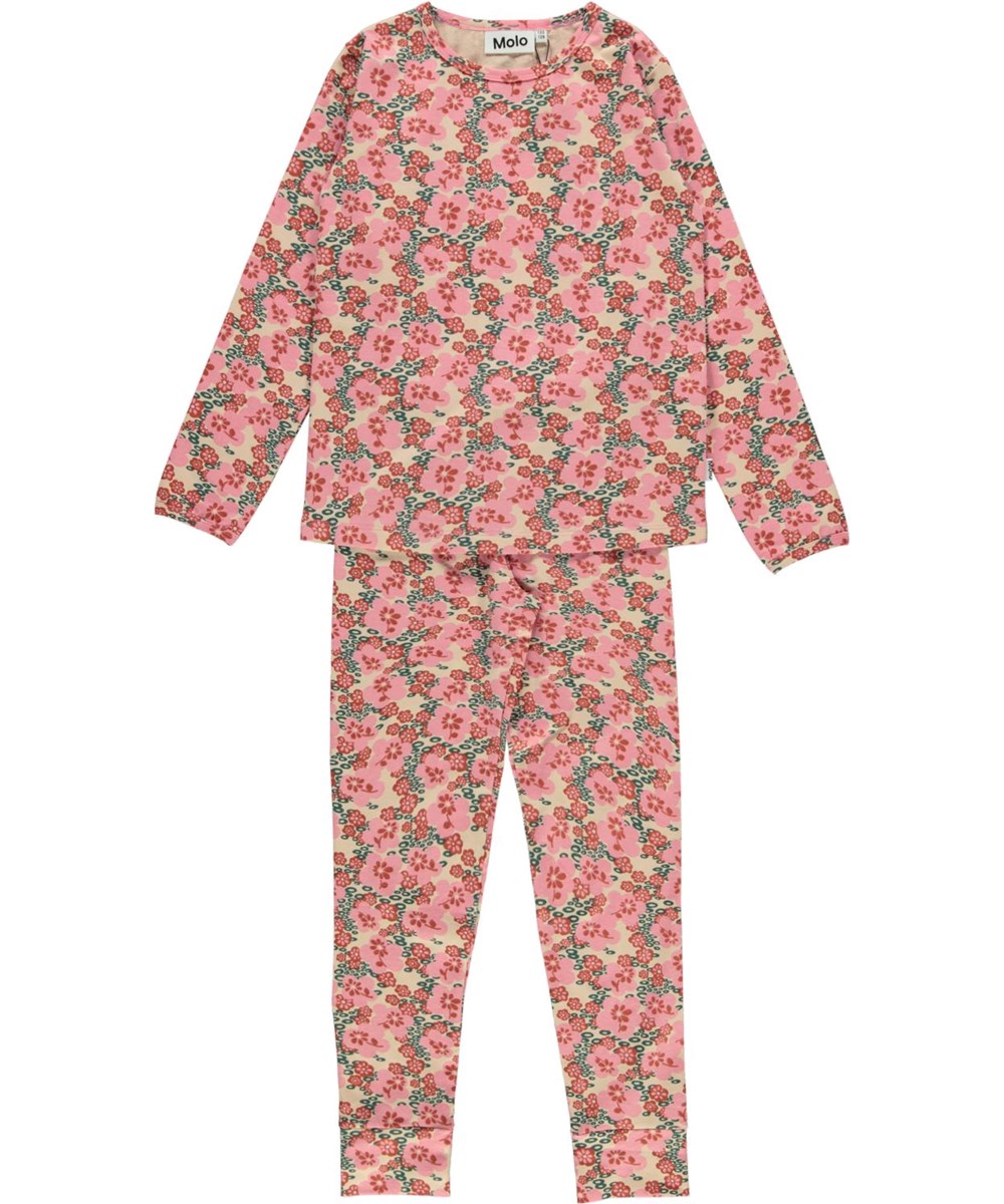 Lov - Graphic Flowers - Biologische pyjama met roze bloemen