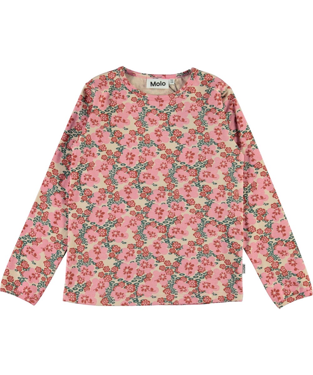 Lov - Graphic Flowers - Biologische pyjama met roze bloemen
