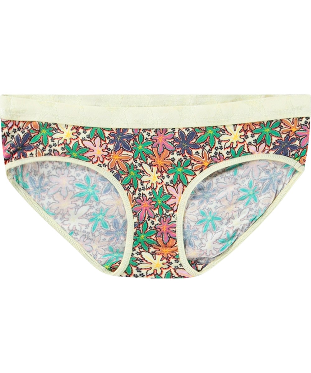 Jana 2-Pack - Leafy Lavender - Duopak onderbroeken van biologisch katoen met esdoornbladerenprint.