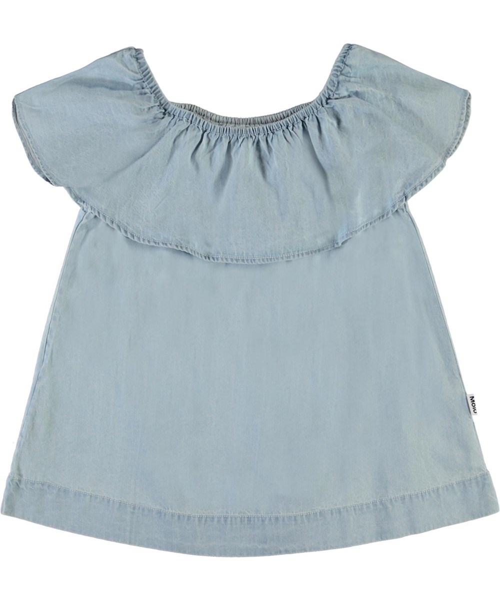 Reece - Summer Wash Indigo - Lichtblauwe biologische top