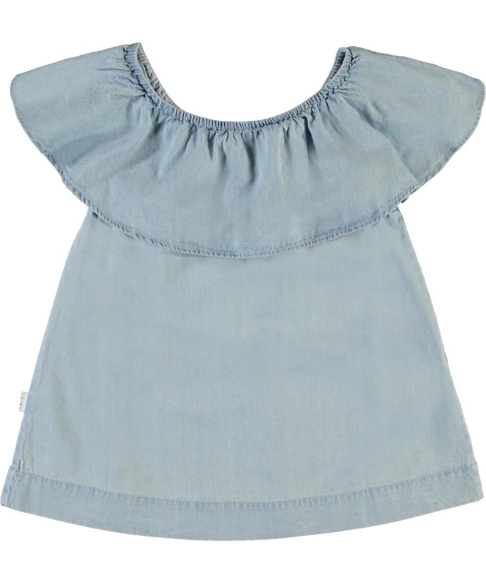 Reece - Summer Wash Indigo - Lichtblauwe biologische top