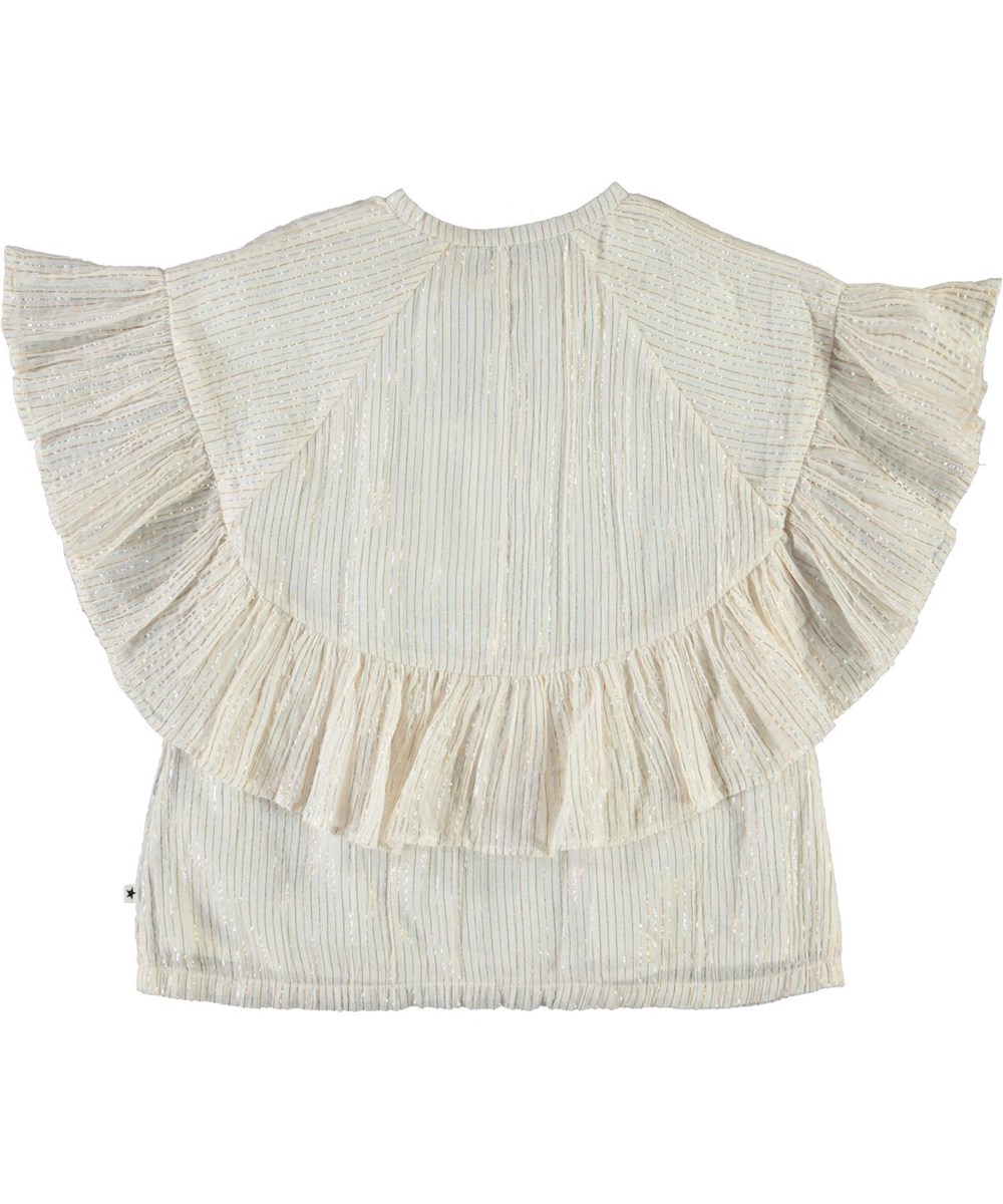 Renee - Metalic Stripe - Witte top met metallic strepen