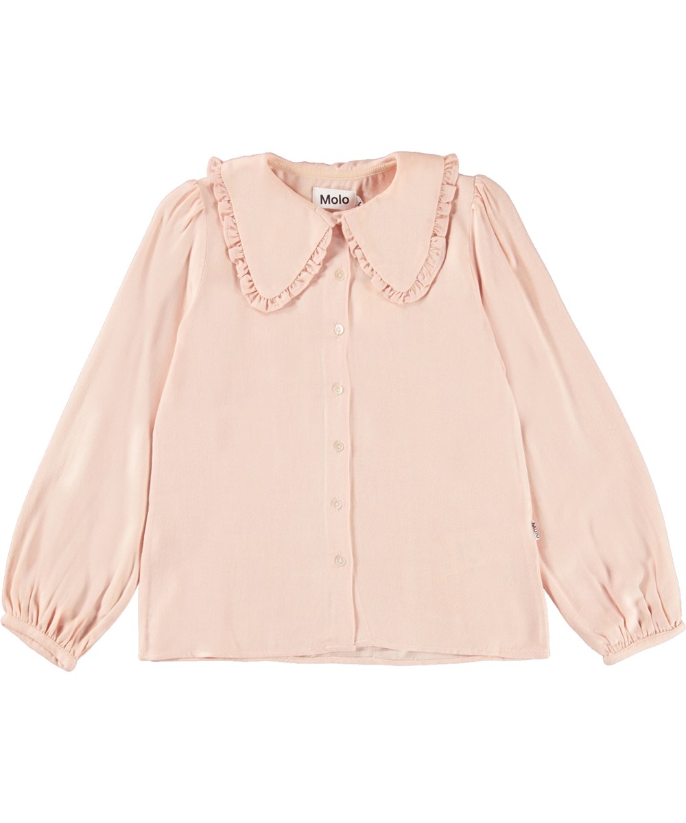 Robbin - Fluffy Rose - Roze blouse met kraag