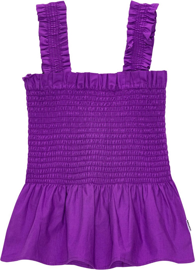 Rosine - Purple Dusk - Pastelpaarse topje van biologisch katoen met smokeffect