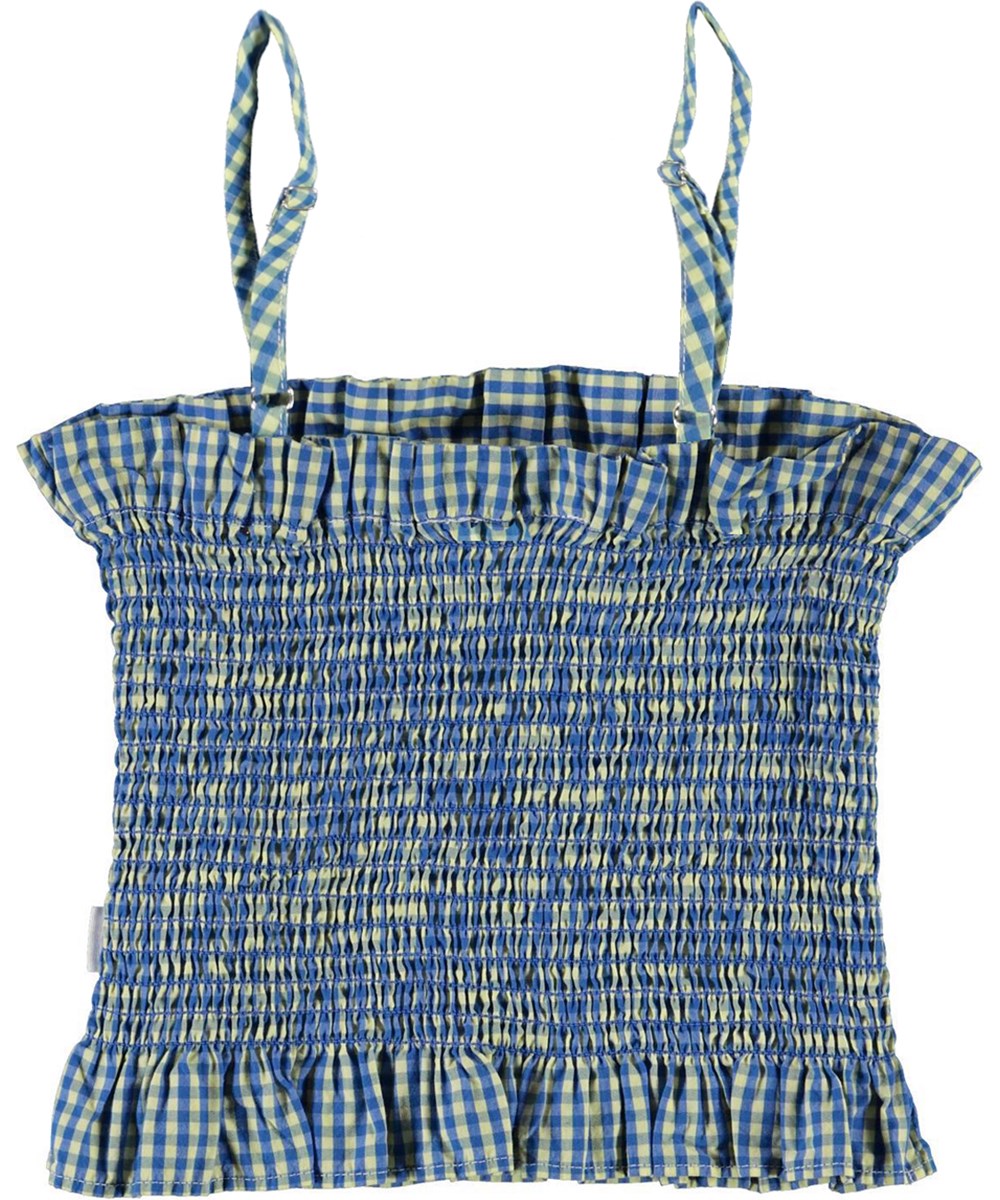 Rozetta - Vintage Check - Blauw geblokte zomertop