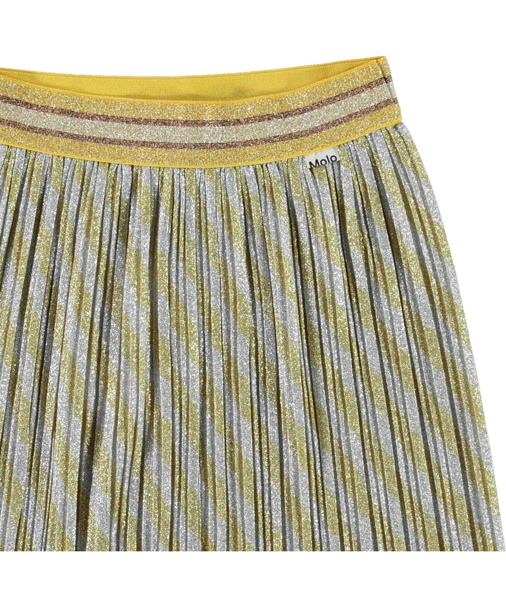 Bailini - Diagonal Gold - Plooirok met goud en zilver glitter