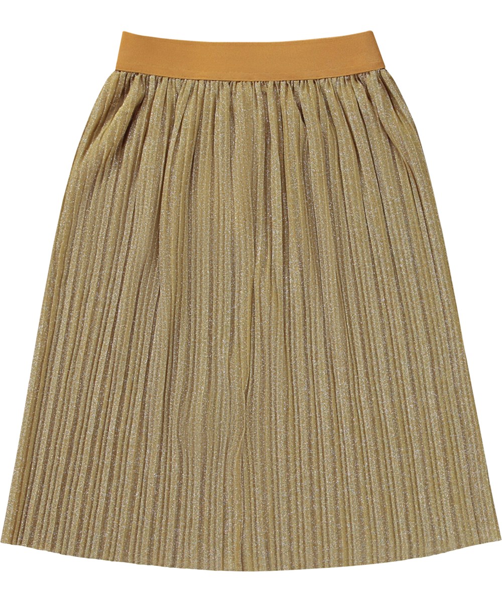 Bailini - Pale Sun - Geplooide gouden midi rok