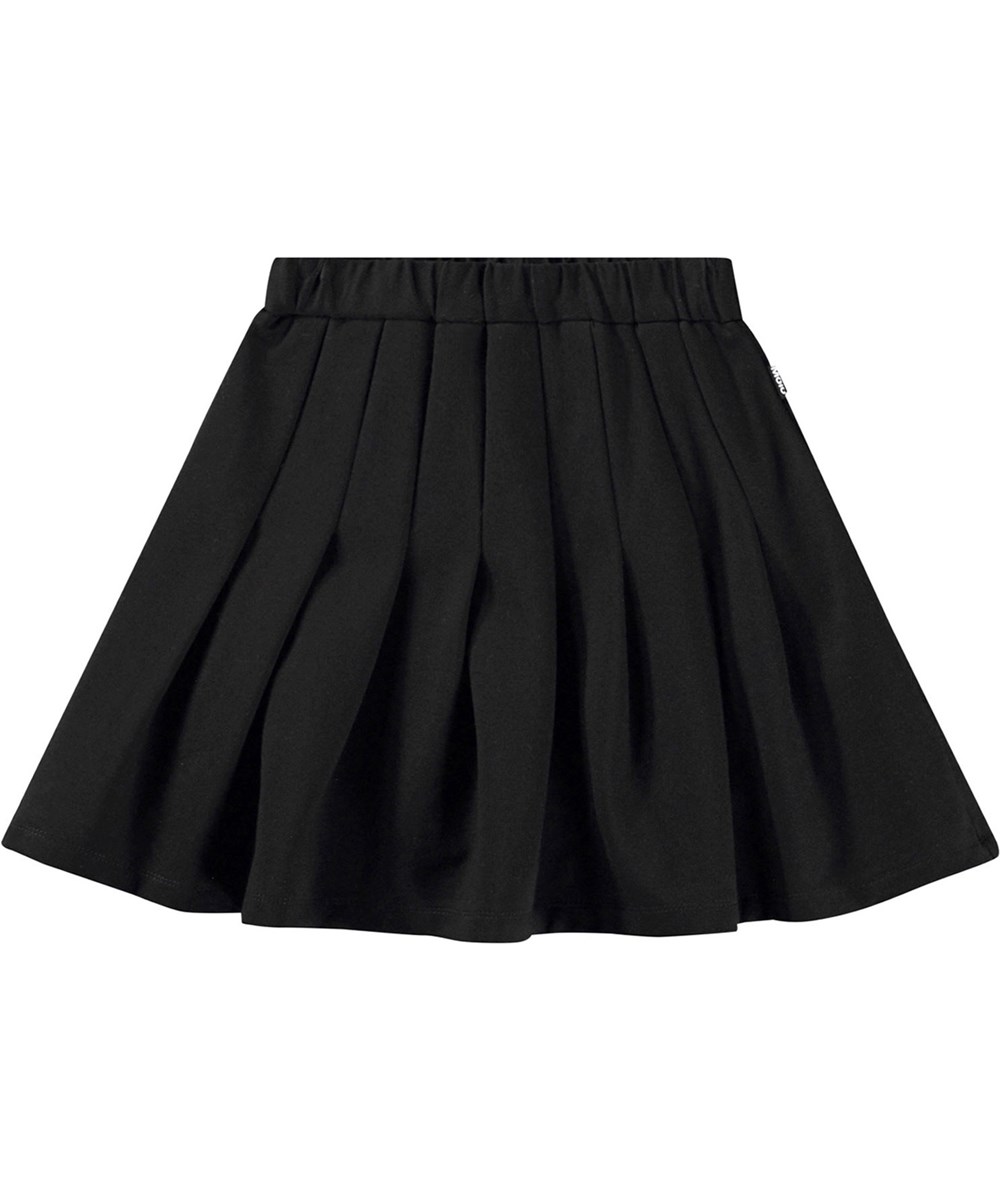 Barb - Black - Zwarte kinderrok van viscose met plooien.