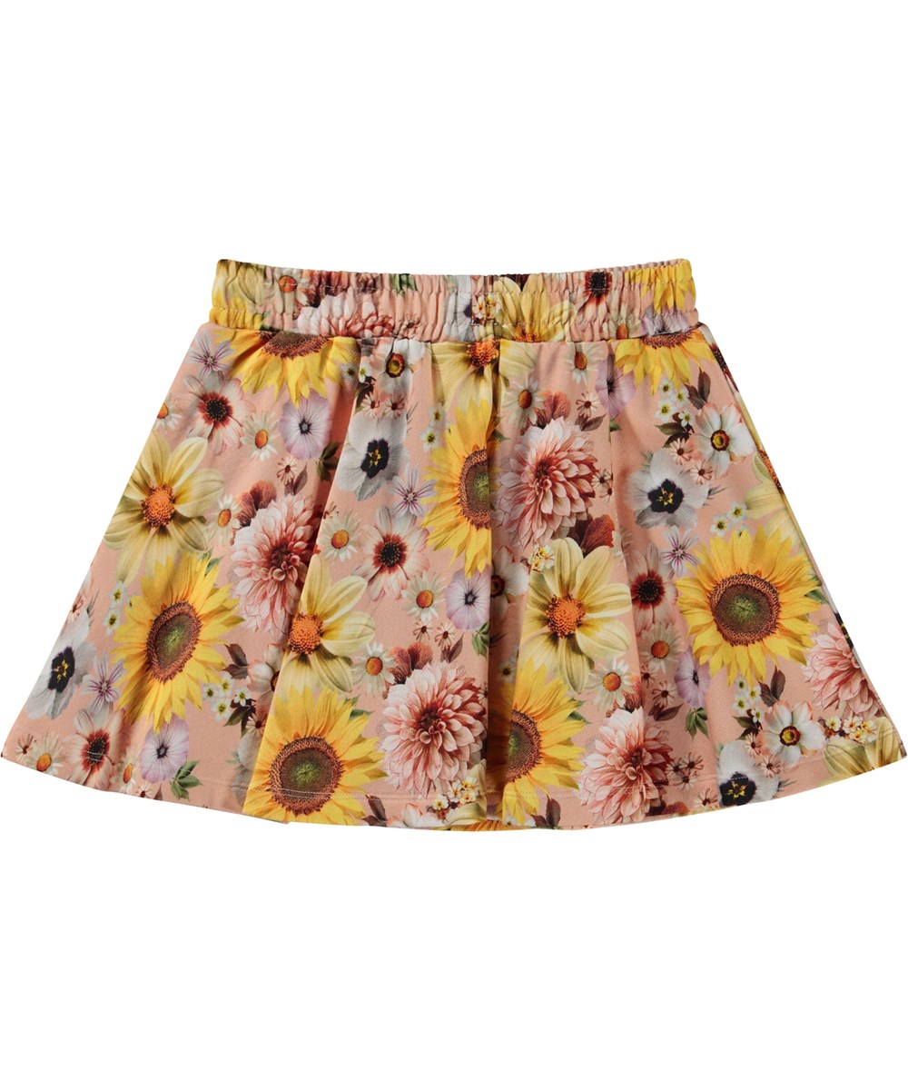 Barbera - Floral Peach - Roze biologische rok met een bloemenprint