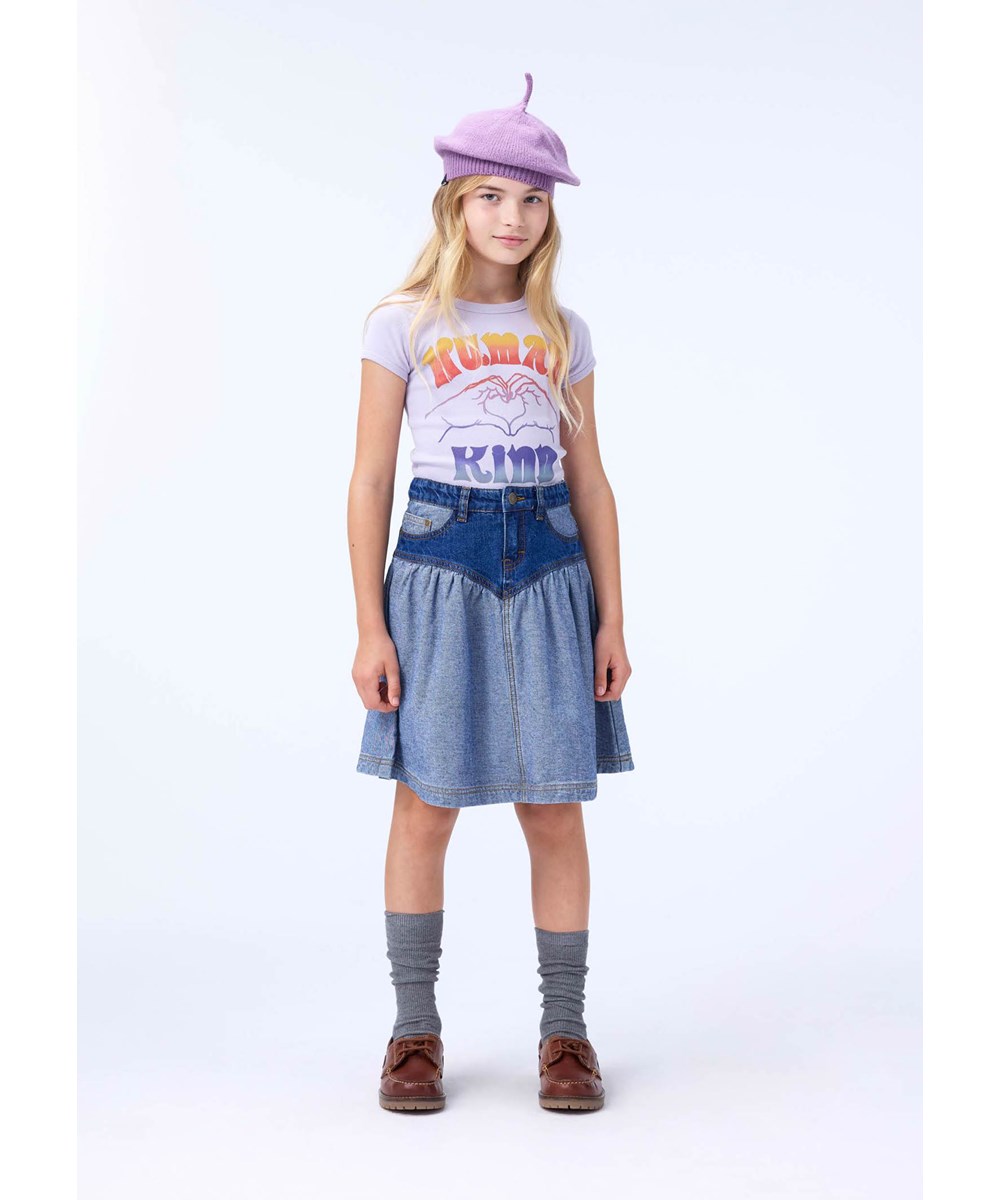 Becca - Two Side Denim - Mooie spijkerrok met twee kleuren gemaakt van biologisch katoen.