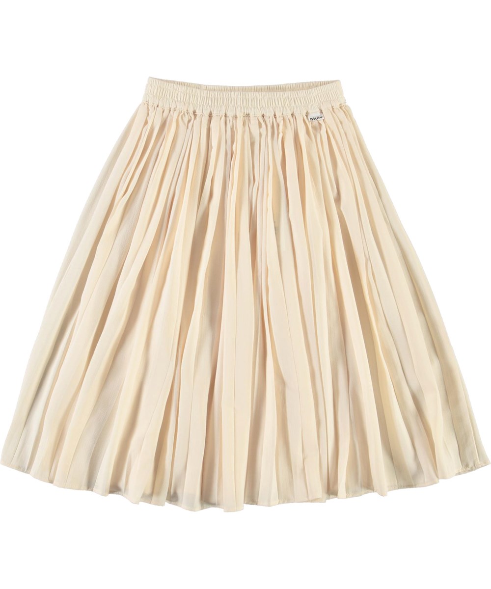 Becky - Banana Crepe - Gele geplooide rok